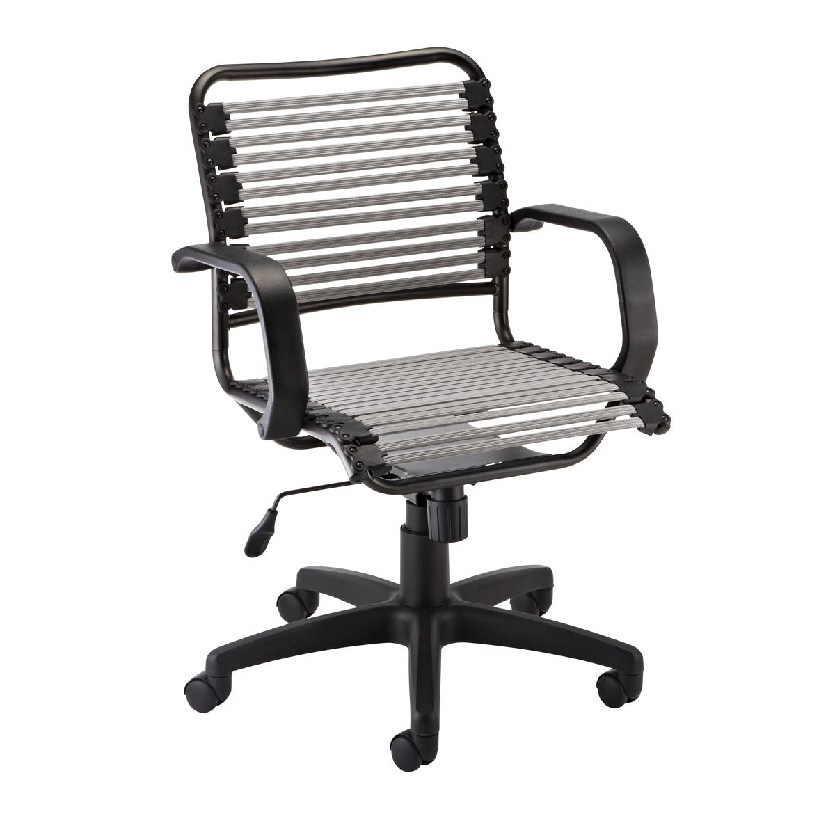 Flat Bungee Office Chair W/ Arms Grey