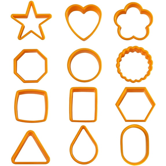 Cookie Cutters: Shapes, Plastic, PK/12