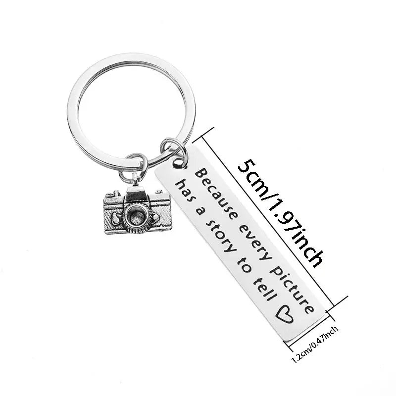 1pc Retro Camera Stainless Steel Keychain For Men, Because Every Picture Has A Story To Tell Keychain