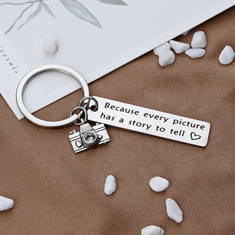 1pc Retro Camera Stainless Steel Keychain For Men, Because Every Picture Has A Story To Tell Keychain