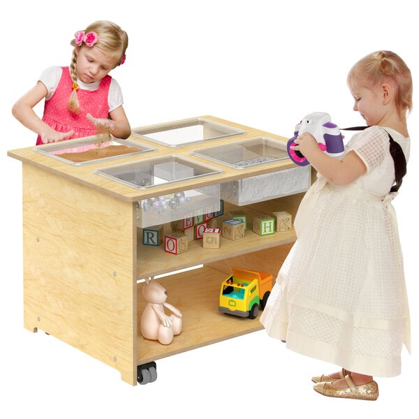 Whitney Brothers WB1775 Mobile Multipurpose Sensory Table with Removable Trays and Lids - 27" x 33" x 24 1/2" (Open Box)
