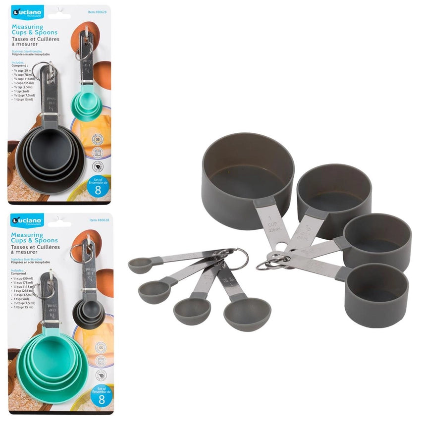 MEASURING CUPS/SPOONS: Set of 4 cups and 4 spoons