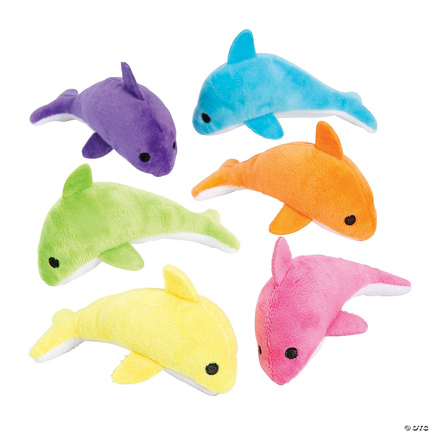 5 1/2" Neon Stuffed Dolphins 1 pc