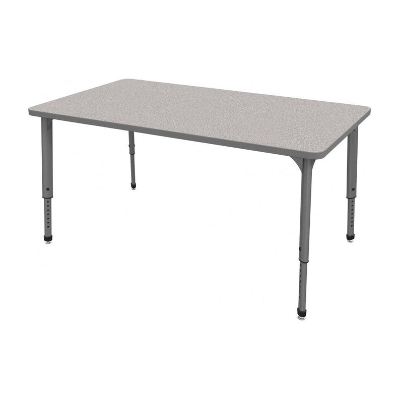 APEX™ RECTANGLE TABLE - 30" x 60" - Grey Nebula - Blue Trim - Gray Legs - Standard Height