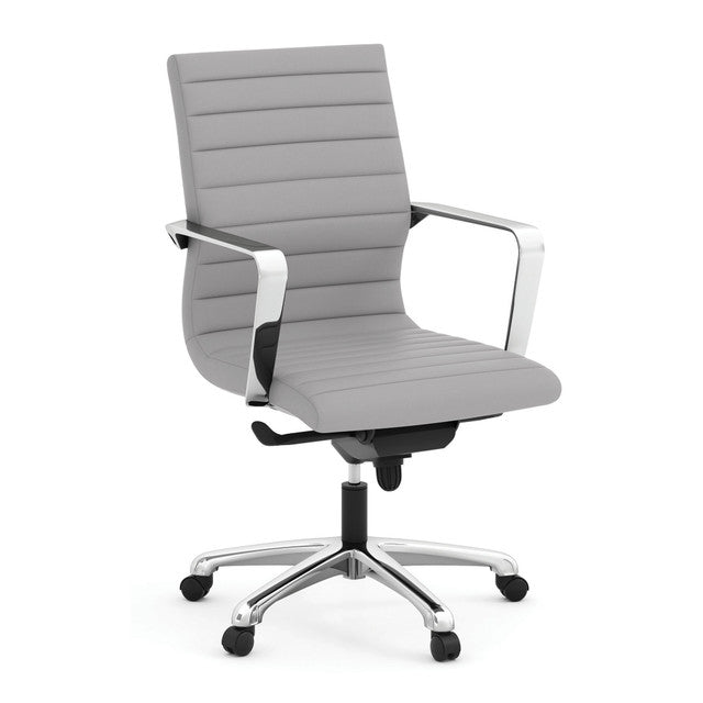 Tre Collection Executive Mid Back Chair with Chrome Frame - Gray