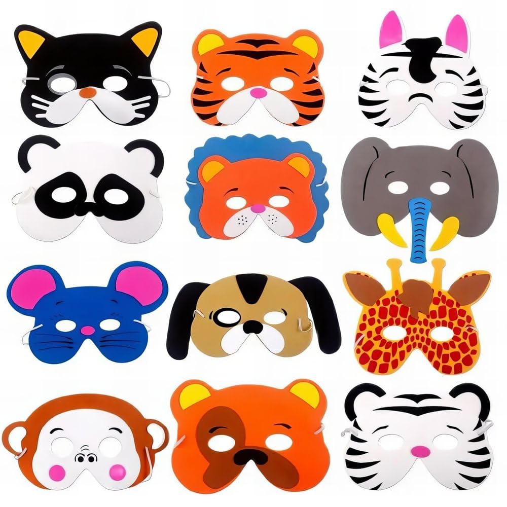MASK: foam animal, assorted, PK/24