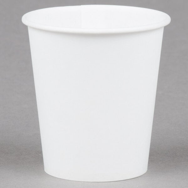CUP: Paper, White, 3oz, Flat Bottom, 100/pk