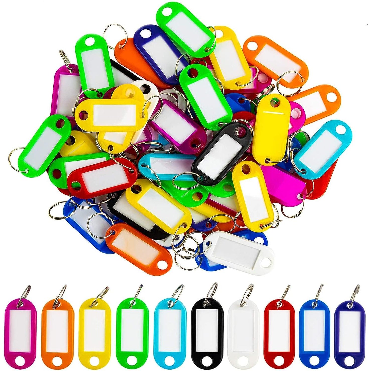 Key Tags Plastic 10 Assorted Colors