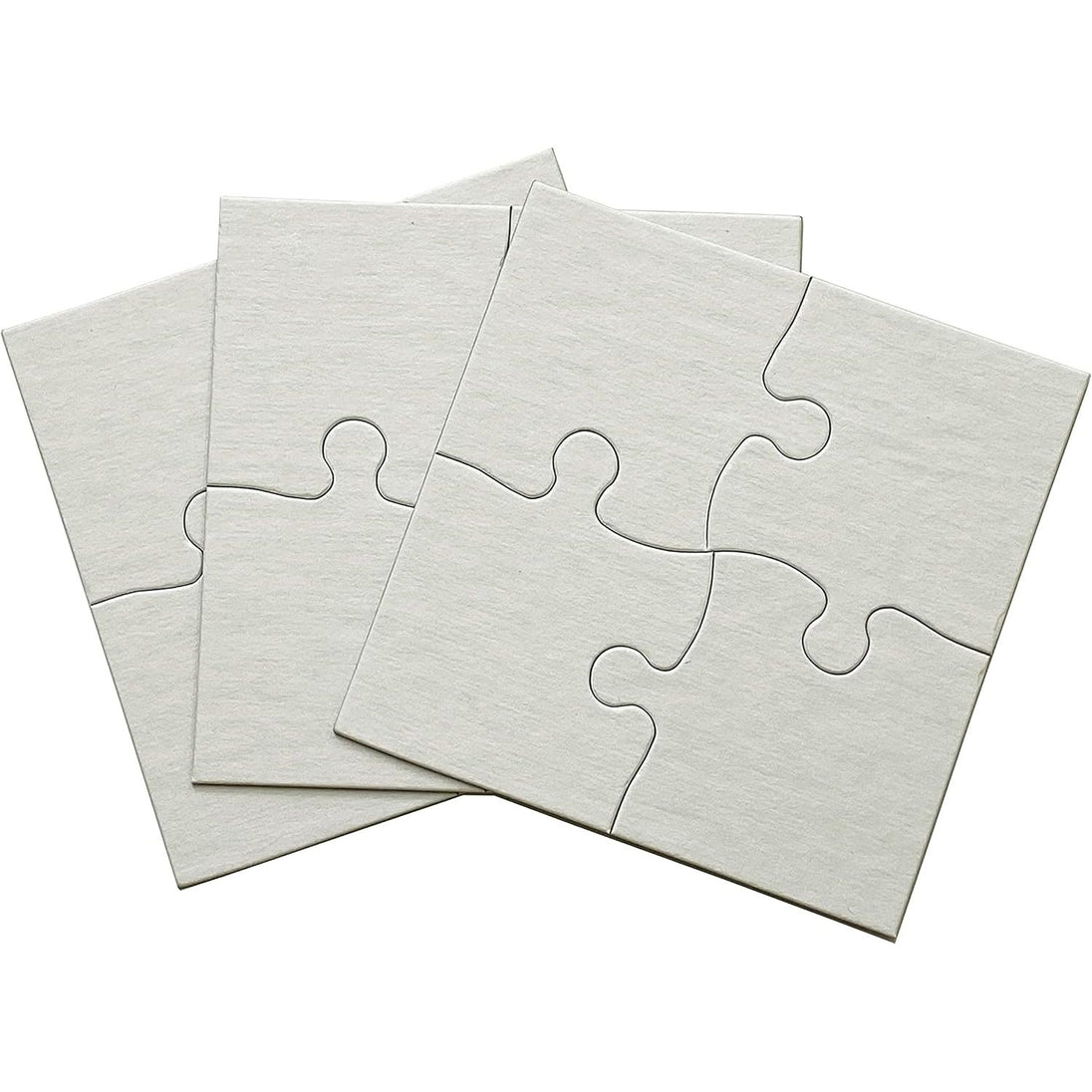 4-Piece Blank Puzzle, 50 Puzzles Per Package, 4" x 4", White