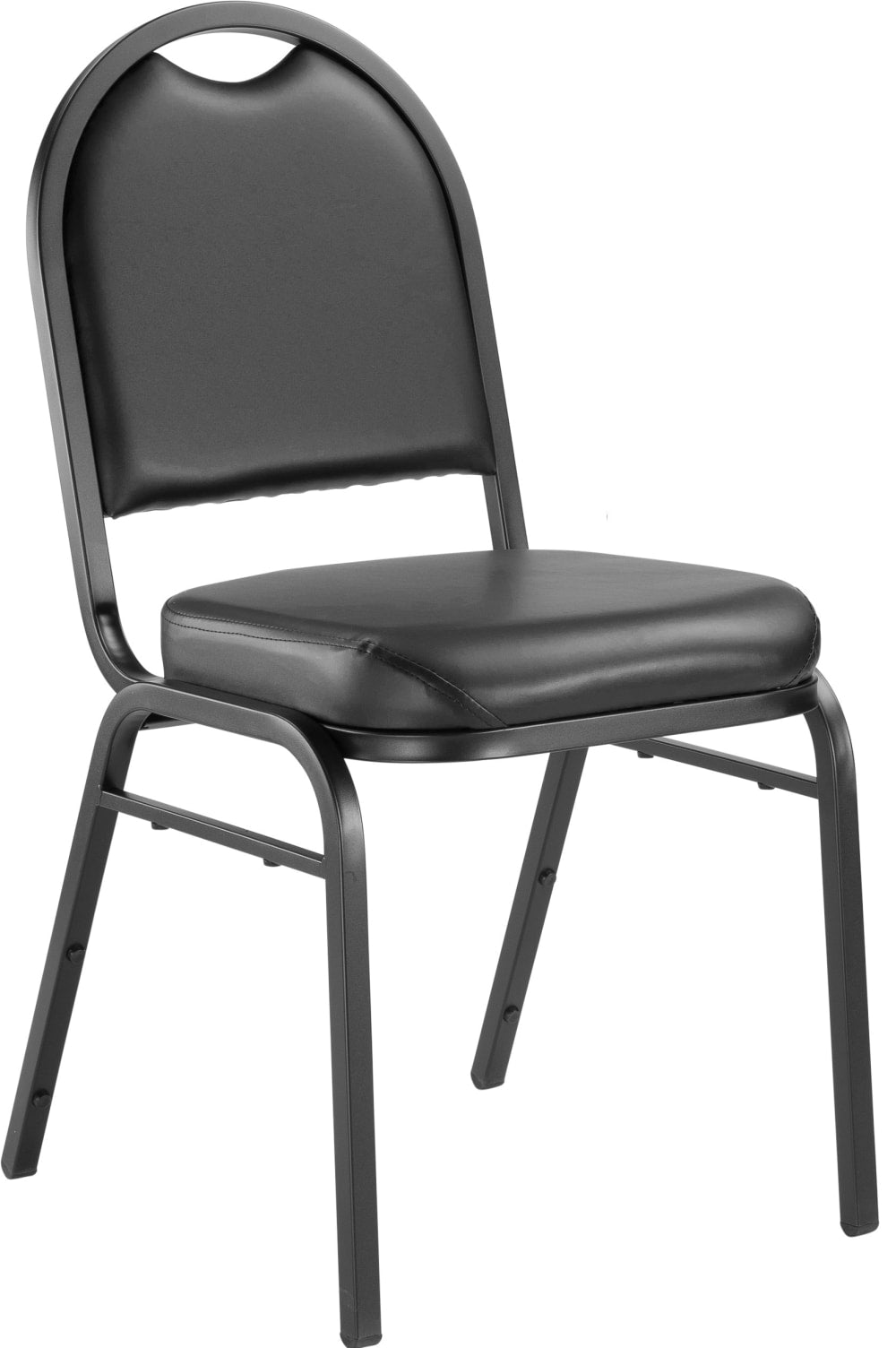 9200 Series Premium Vinyl Upholstered Banquet Chair, Panther Black Seat/Black Sandtex Frame