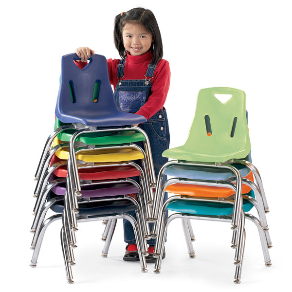 Berries® Stacking Chair with Chrome-Plated Legs - 14" H - Set of 6