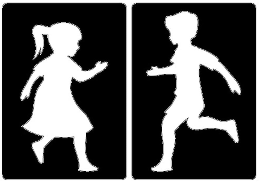Boy and Girl Stencil