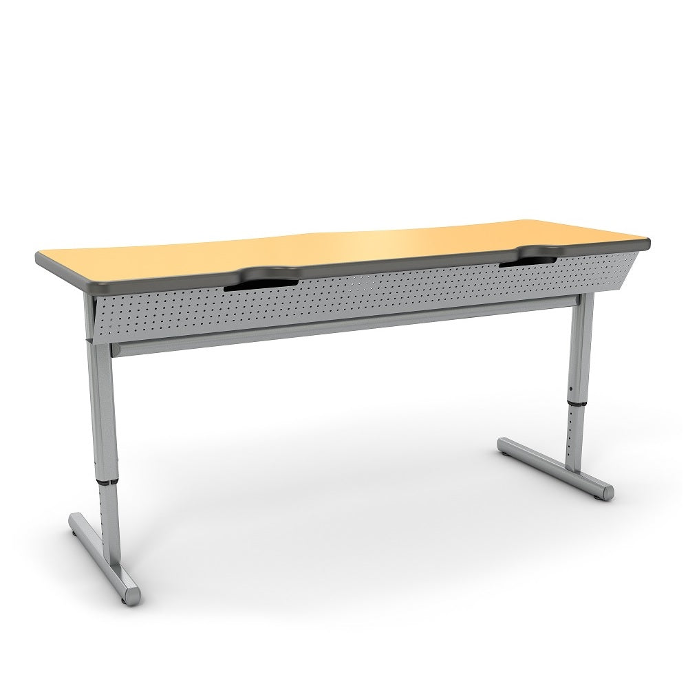 COMPUTE-IT COMPUTER TABLE - 22x60 - Washi Pewter Top/Tang Edge/Wisdom Frame/Tang Accents