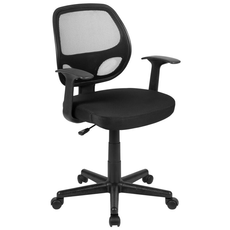 Mid-Back Black Mesh Swivel Ergonomic Task Office Chair with Arms