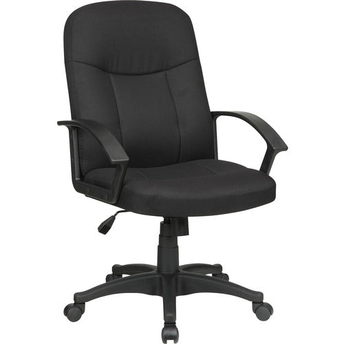 Lorell Executive Fabric Mid-Back Chair - Black