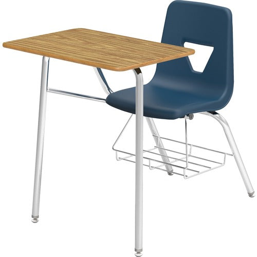 Rectangular Medium Oak Top Student Combo Desks - Carton of 2 Desks