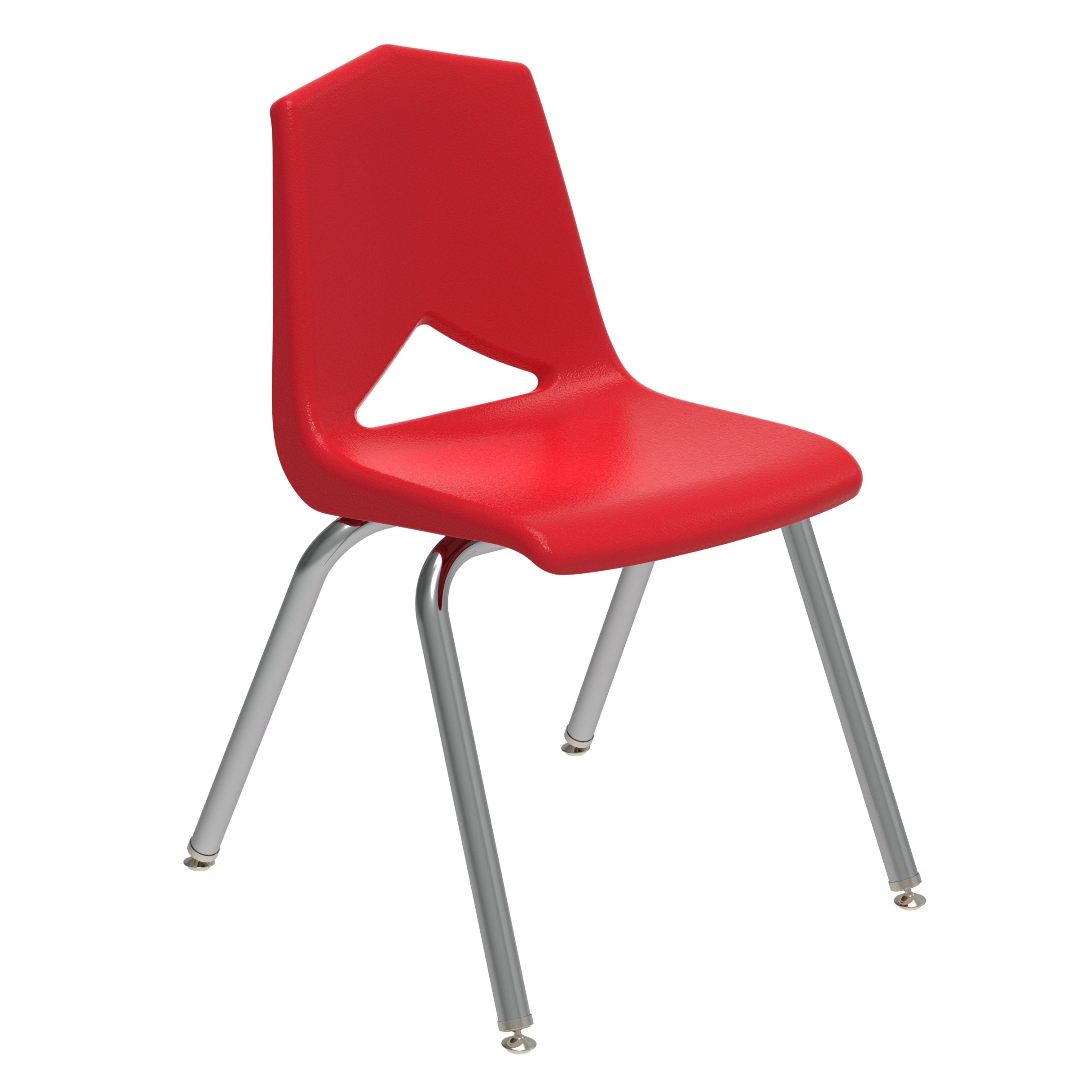 MG1101 Red 18” Series V-Back Stacking Chair-Red/Chrome Legs