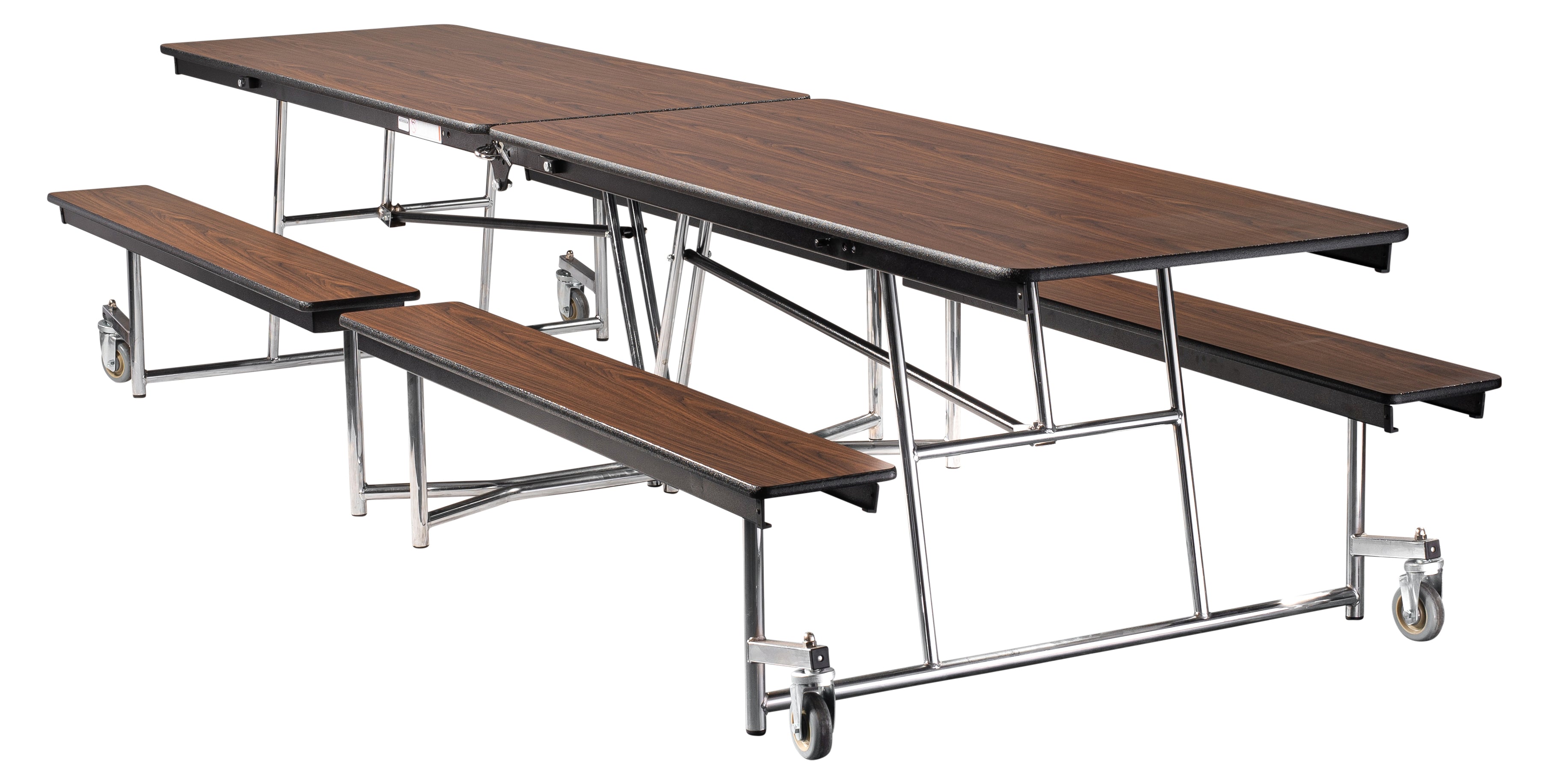 Rectangle Mobile Table with Benches - MDF Core - ProtectEdge - Powdercoat Frame