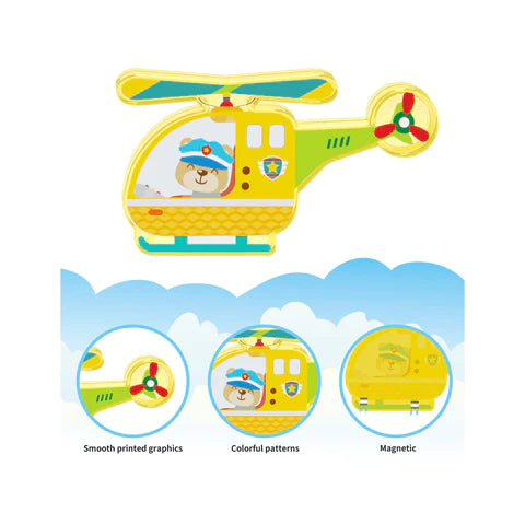 PicassoTiles 8pc Magnet Building Blocks Metro City 8 Vehicle Magnetized Action Figures - PTA24