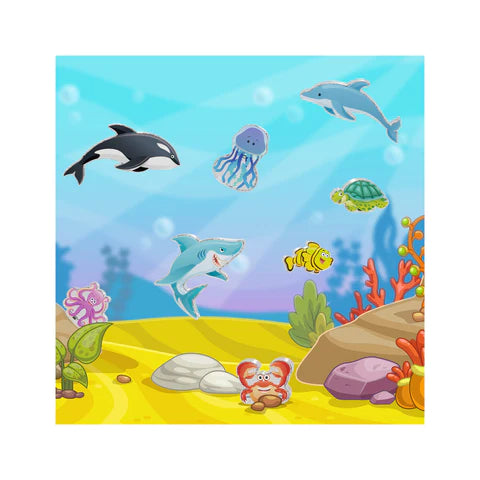 PicassoTiles 8pc Magnet Tile Building Blocks 8 Marine Animal Action Figures - PTA25