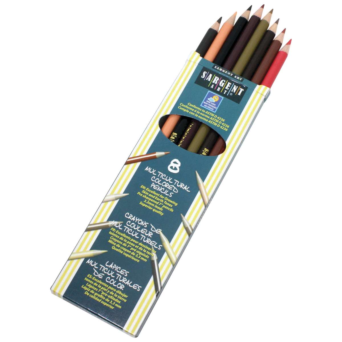 PENCIL: colored, multi-cultural, 7", 8/pk