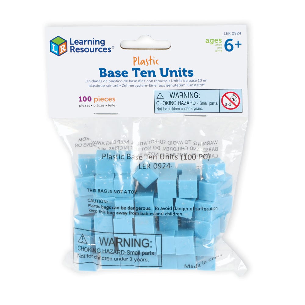 BASE TEN UNIT CUBES-PLASTIC (set of 100)