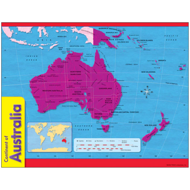 Continent of Australia Learning Chart