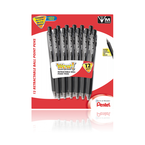 PEN: black ink, 12 pk (not BIC or PILOT)