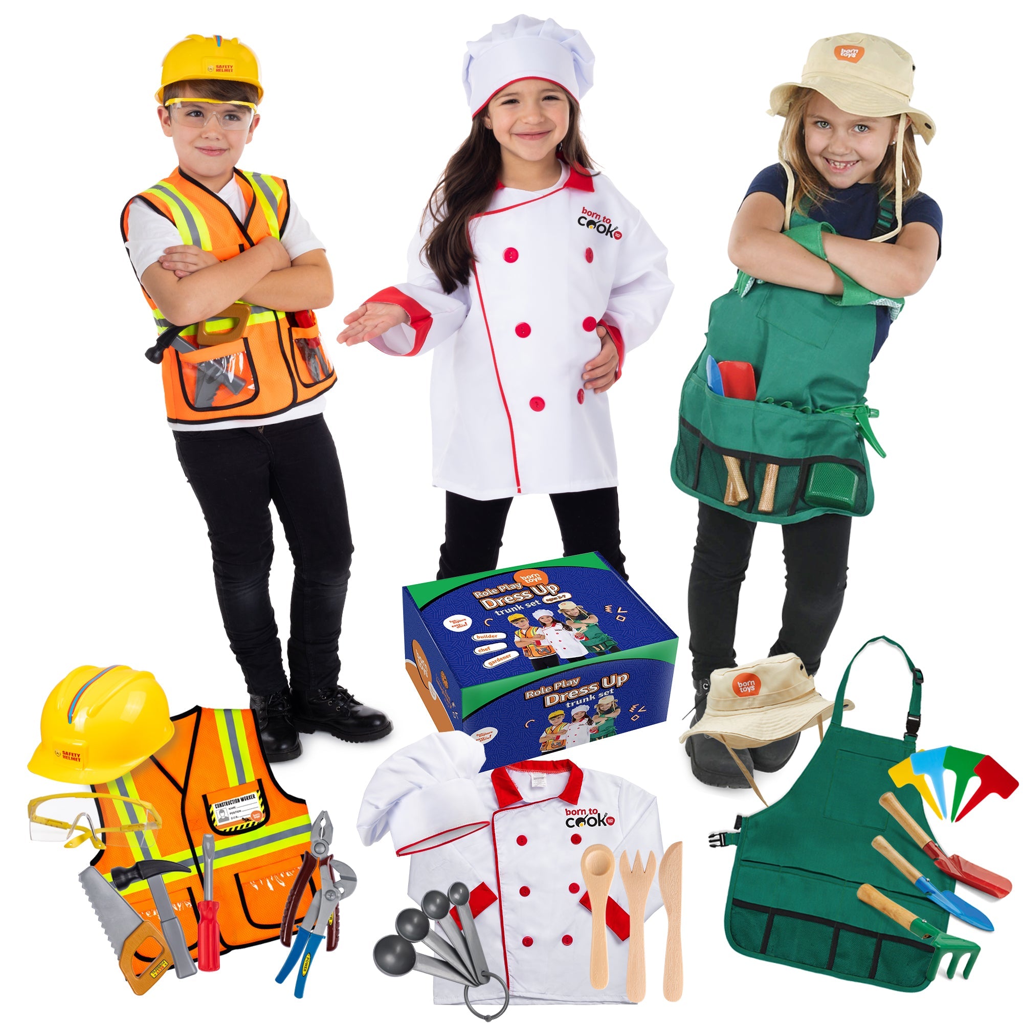 COSTUME: Career Focus Set (chef, explorer, construction)