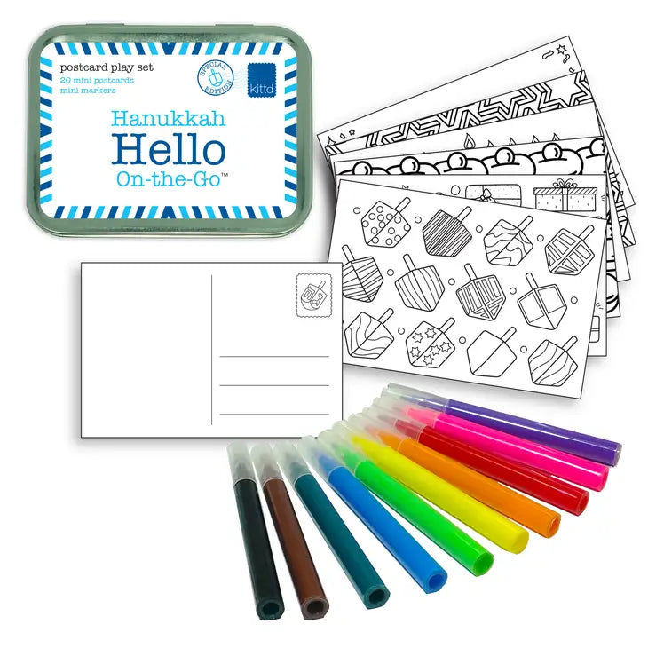 Hanukkah Hello On-The-Go Kids Holiday Postcard Play Set