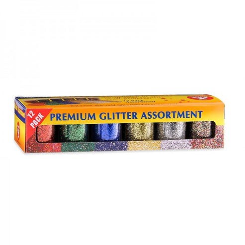 GLITTER: 6 Asst Bold Colors, 12/pk