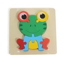 Frog Cartoon 3D Jigsaw Wooden Puzzle for Kids