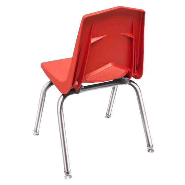 MG1101 Red 18” Series V-Back Stacking Chair-Red/Chrome Legs