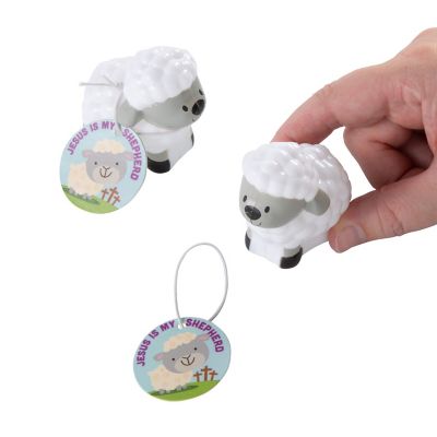 Mini Lamb Pull-Back Toys with Card 12pack