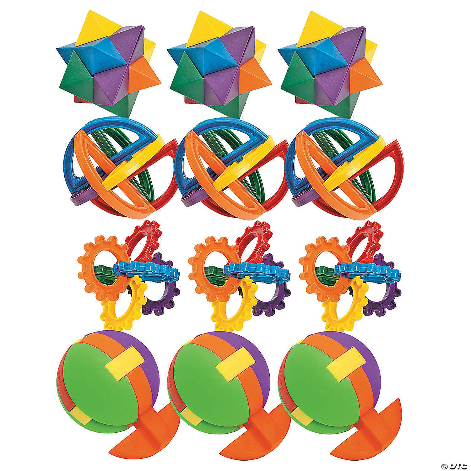 Multicolored Plastic Puzzle Balls - 1 pc