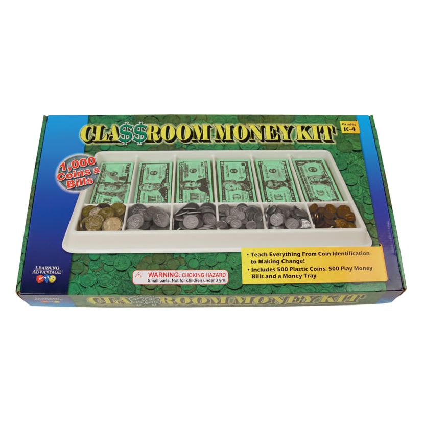 PLAY MONEY: Money Kit, Bills & Coins, 500-pc, w/tray