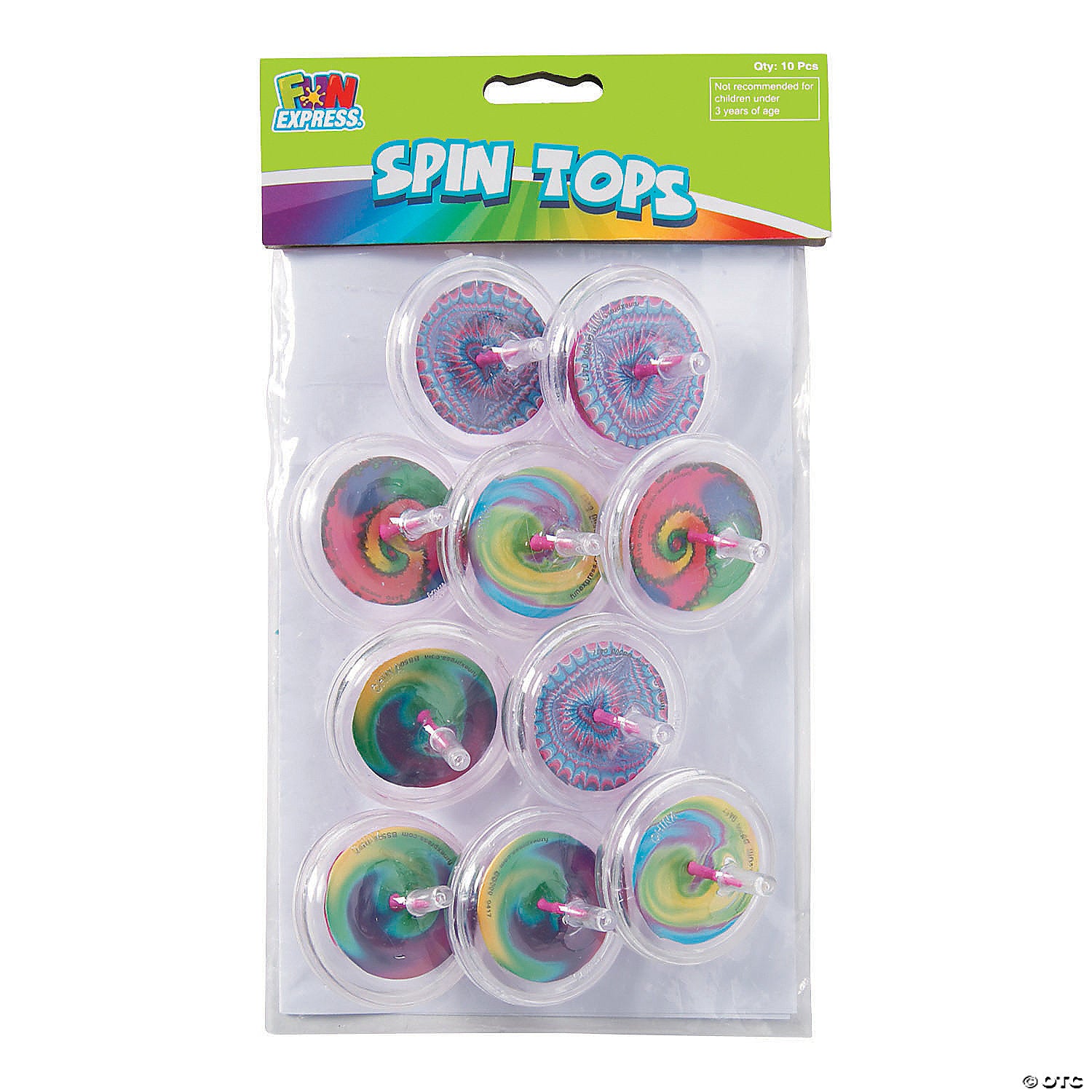 Tie-dye spin tops- 12 pack