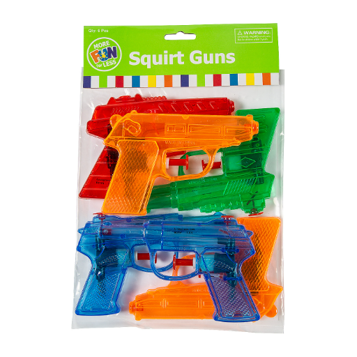 Water Squirt Guns 6/pk