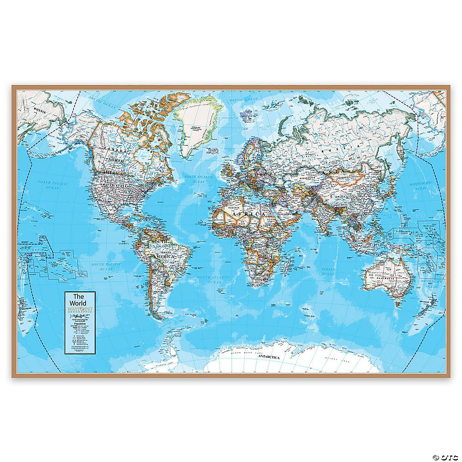MAP: World, Laminated, approx. 40" x 28"