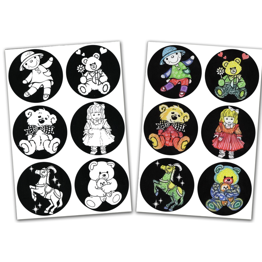 Color-and-Rub Stickers, Dolls