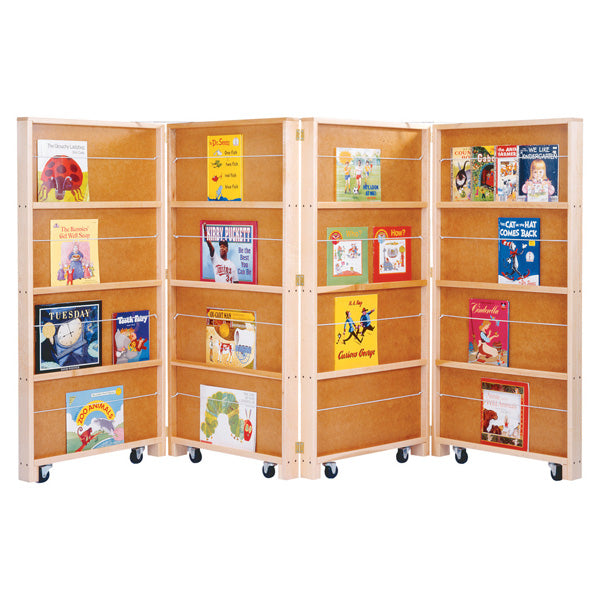 Mobile Library Bookcase - 4 Sections