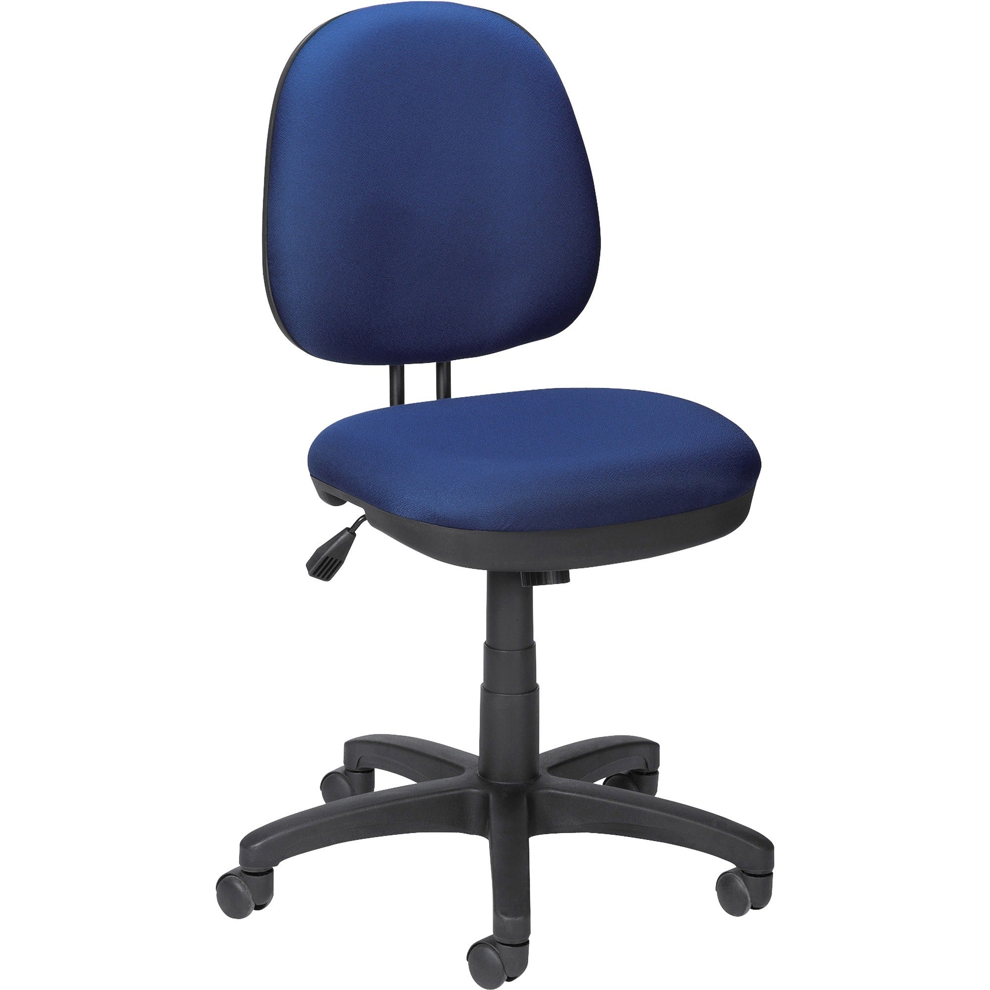 Contoured Back Task Chair - Blue Seat, Black Frame
