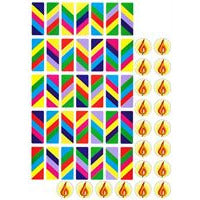 Chanukah Candle and Flame Stickers
