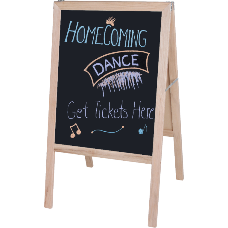 Chalkboard Marquee Easel, Natural Finish