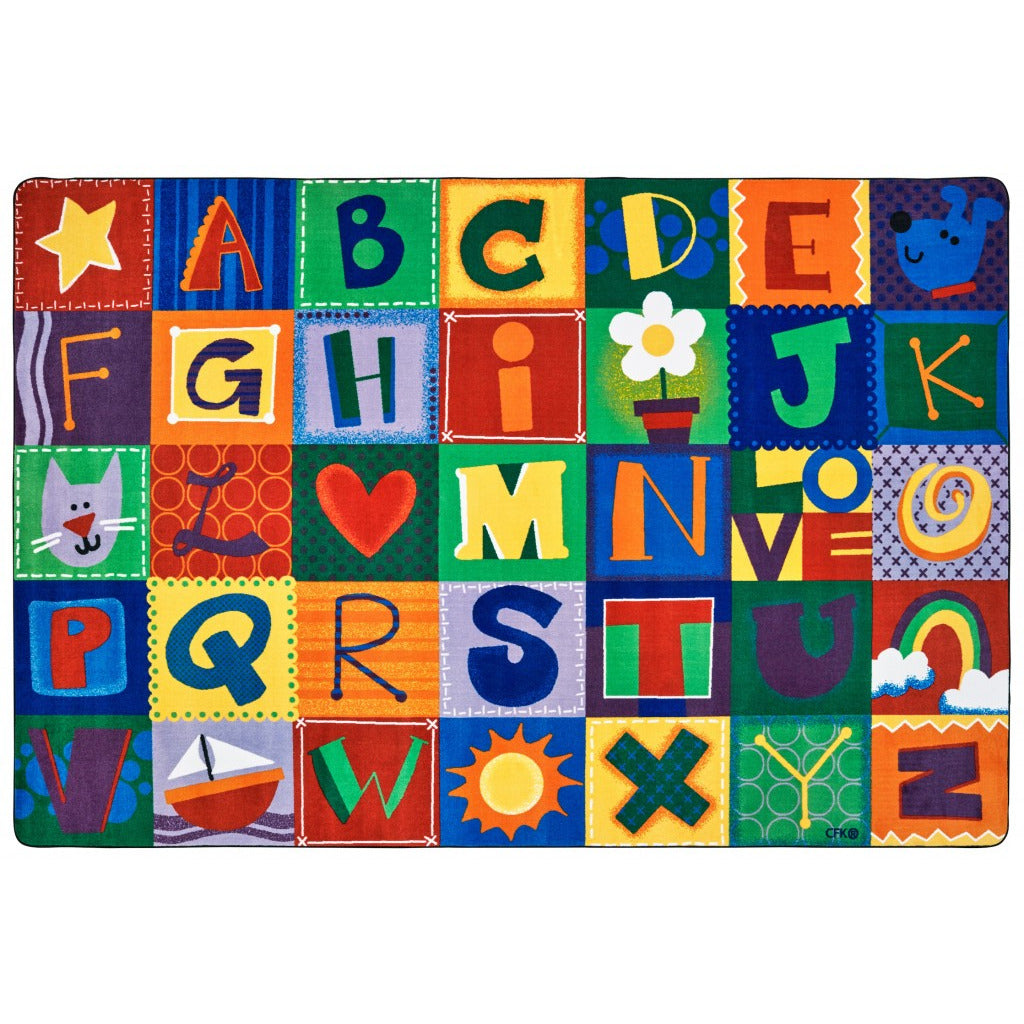 KIDSoft™ Toddler Alphabet Blocks Rug 	6' x 9'