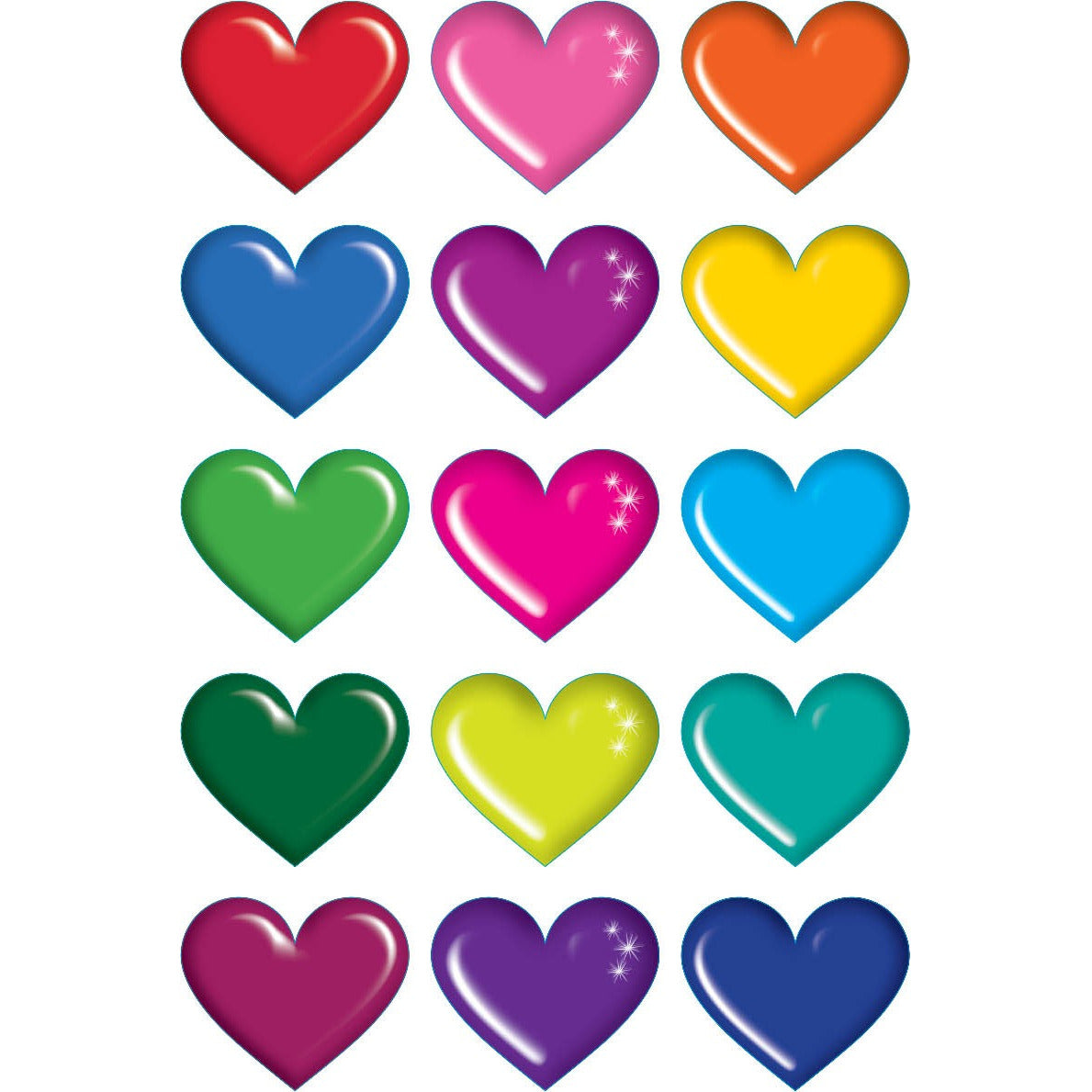 Heart Stickers, Assorted Colors, 1⅕"