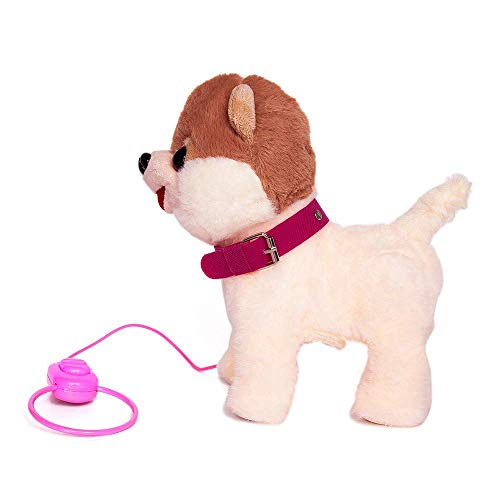 Joy Joy Toy Interactive Walking and Barking Puppy Dog Toy with Remote Control Leash, Brush and Bowl