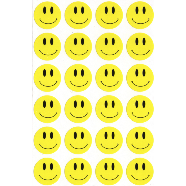 Large Yellow Smiley Stickers