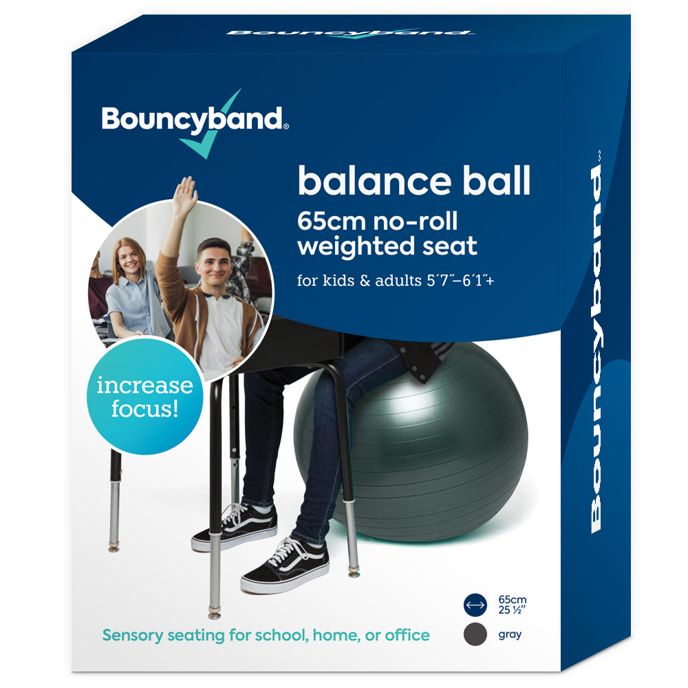Bouncyband® 65cm Balance Ball No-Roll Weighted Seat-Gray