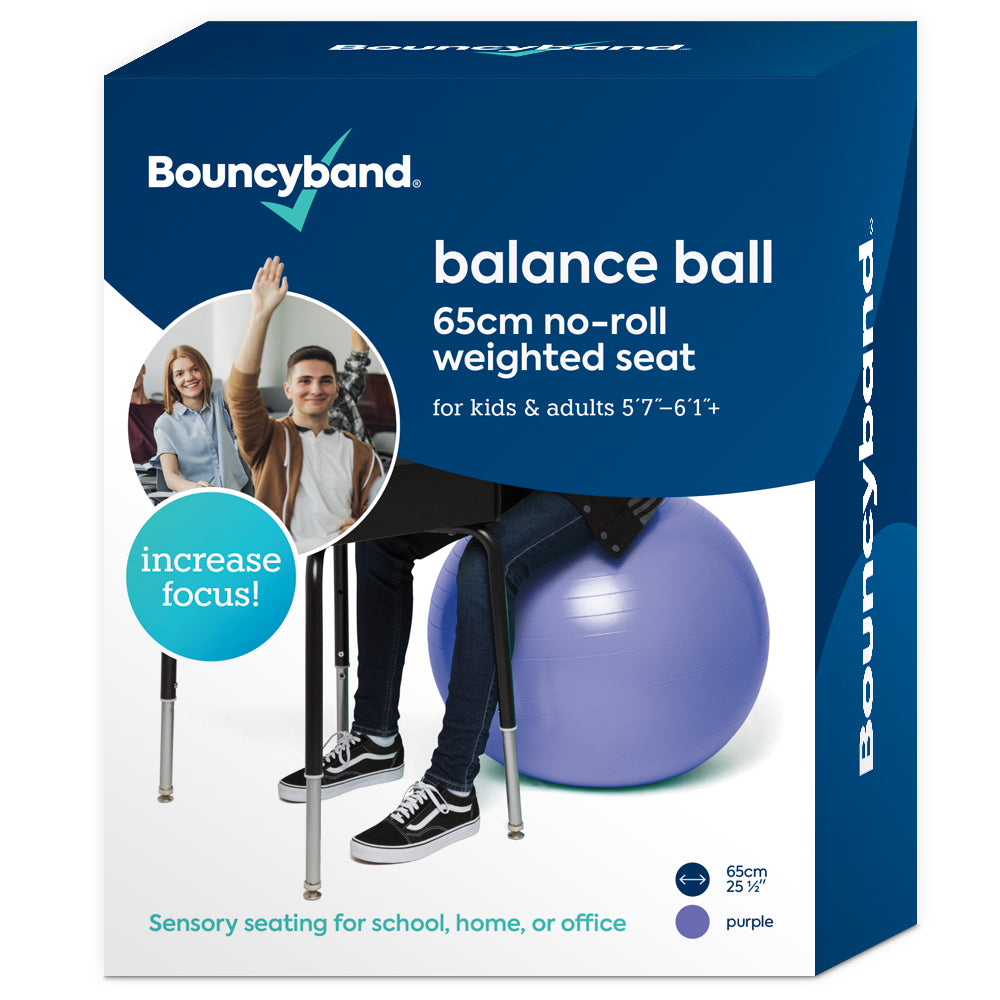 Bouncyband® 65cm Balance Ball No-Roll Weighted Seat-Purple